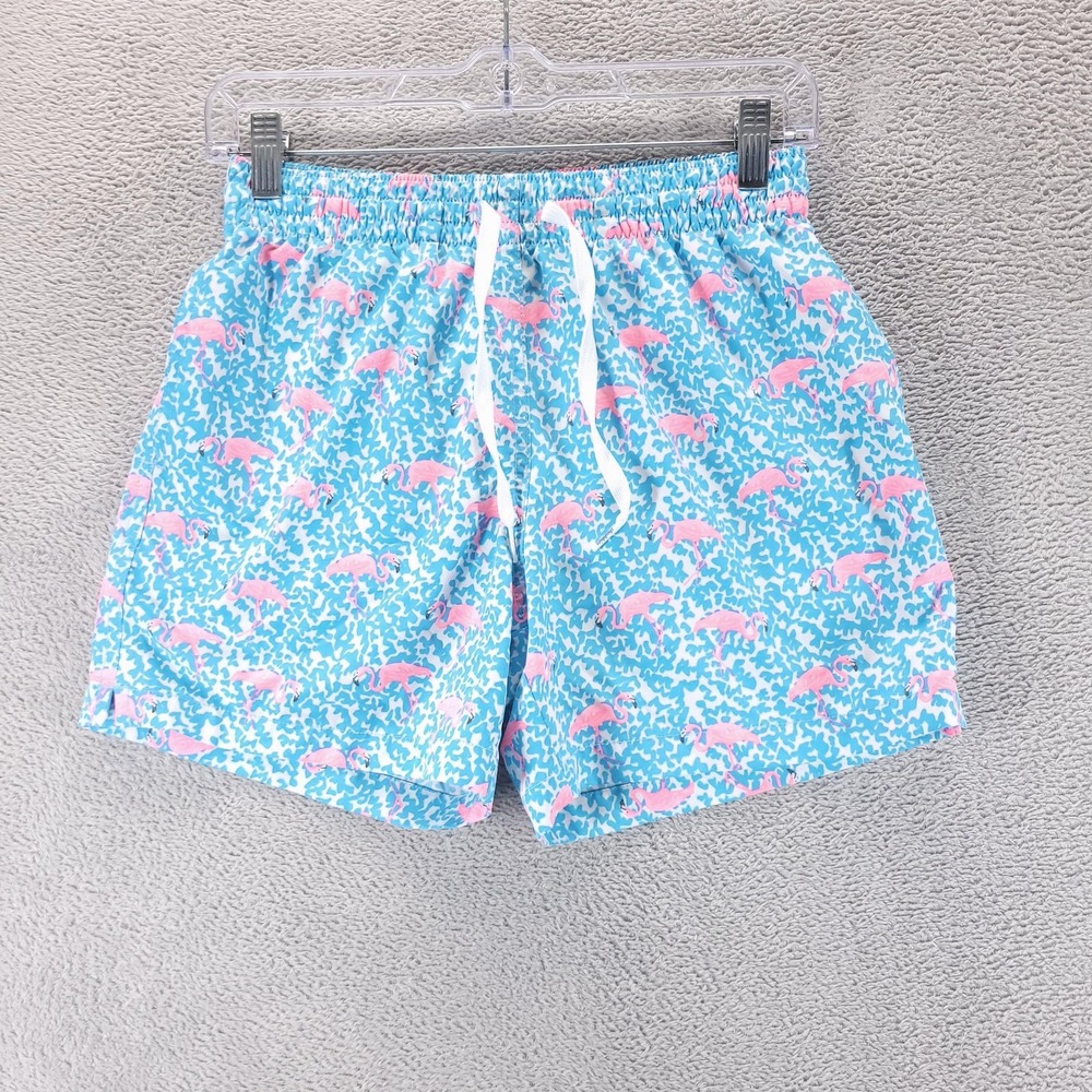 Chubbies Swim Shorts Mens XS Blue Flamingo Print 5.5" Lined Trunks Drawstring